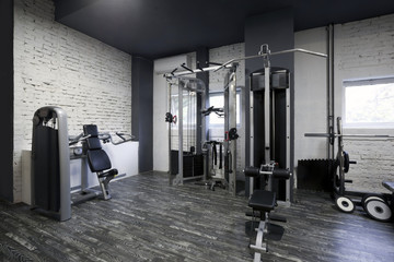 Gym interior with equipment