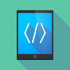 Poster - Tablet pc icon with a code sign