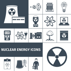 Canvas Print - Nuclear energy icons set black