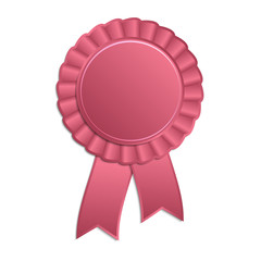 Wall Mural - Pink blank award rosette with ribbon