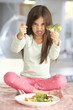© Monkey Business - Unhappy Young Girl Rejecting Plate Of Fresh Vegetables
