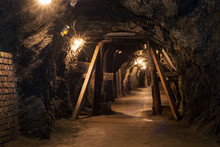 Long Tunnel Through Gypsum Mine