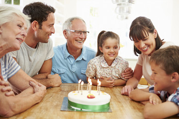 Wall Mural - Multi Generation Family Celebrating Son's Birthday