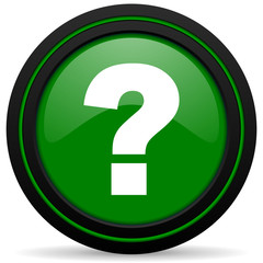 Poster - question mark green icon ask sign