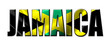Text concept with Jamaica waving flag