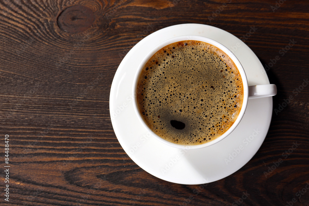 Cups of coffee on table close up