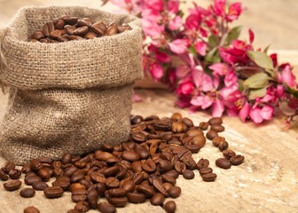 Wall Mural - Background, bag, beans.