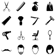 Vector Set of Barber Shop Icons