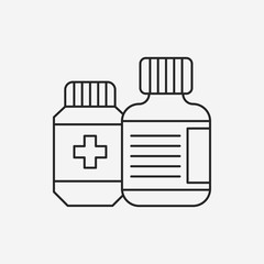 Poster - medicine bottle line icon