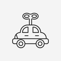 Sticker - baby toy car line icon