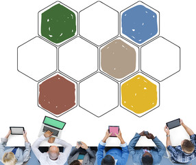 Sticker - Bee Hive Honey Community Teamwork Concept
