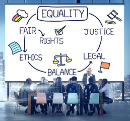 Sticker - Equality Rights Balance Fair Justice Ethics Concept