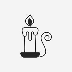 Canvas Print - halloween candle icon