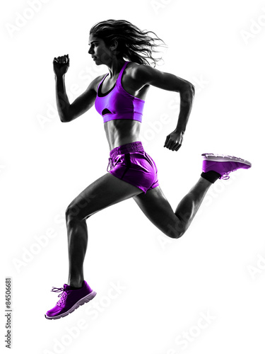 Naklejka nad blat kuchenny woman runner running jogger jogging silhouette