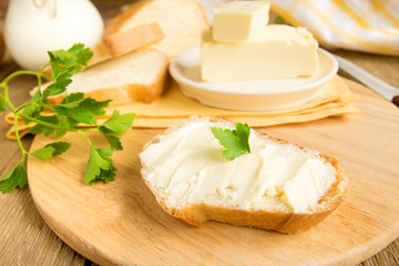 Canvas Print - Butter and bread