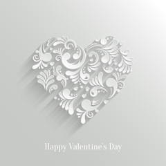 Wall Mural - absrtact floral heart background, trendy design template