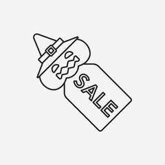 Sticker - halloween sale tag line icon