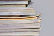 pile of old magazines and books close up