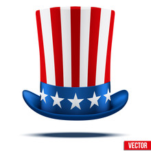 Uncle Sam's Hat. Vector Illustration.
