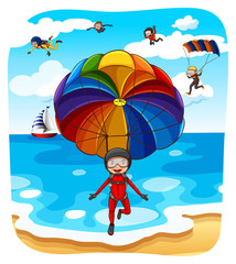 Wall Mural - Parachuting