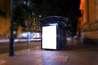 Advertising light boxes in the city at night