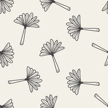 Feather Duster Doodle Seamless Pattern Background
