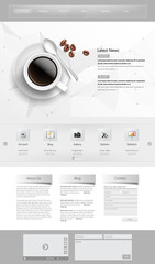 Canvas Print - One page website design template.