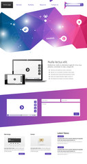 Canvas Print - One page website design template Vector