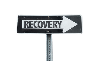 Wall Mural - Recovery direction sign isolated on white