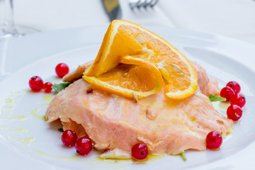 Sticker - Salmon marinated into orange