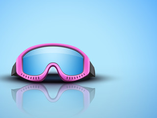 Wall Mural - Light Background with pink ski goggles. vector illustration