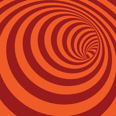 Canvas Print - Orange Spiral Striped Abstract Tunnel Background