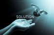 Hand releasing a bird into the air , solution concept , peace and spirituality