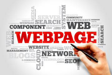 Webpage word cloud, business concept