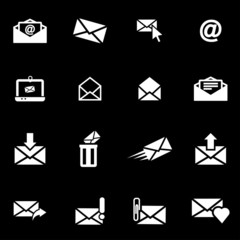 Sticker - Vector white email icon set