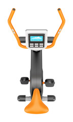 Wall Mural - top view of stationary exercise bike isolated on white backgroun