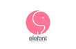 Elephant logo circle design vector template...Zoo Logotype funny