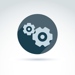 Gears and cogs system theme icon, vector conceptual stylish symb