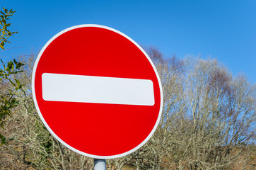 Wrong Way Sign in the Scottish Countryside