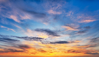 sunset sky over the sea