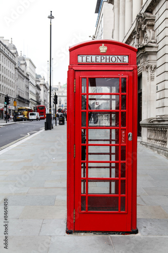 Naklejka - mata magnetyczna na lodówkę London, phonebooth