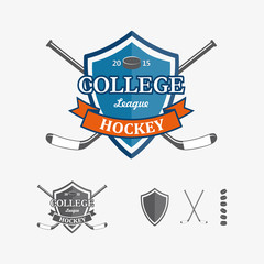 Wall Mural - Hockey sports emblems and symbols for team logo. Hockey, sport