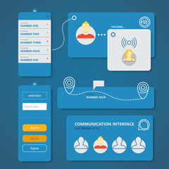 Different flat design interface elements