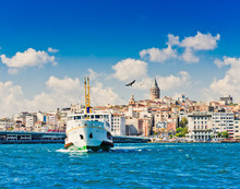 Cityscape With Galata Tower Over The Golden Horn In Istanbul