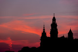 Fototapeta Big Ben - Wawel Castle and Cathedral Silhouette in Krakow