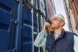 © Production Perig - Young attractive docker checking security system