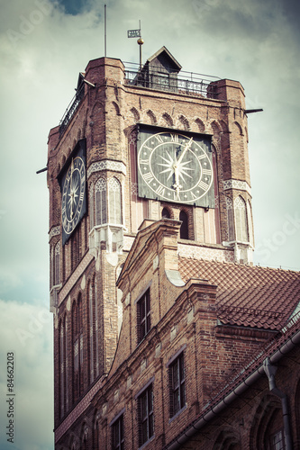 Obraz na płótnie Gothic tower of town hall in Torun-city on The World Heritage Li