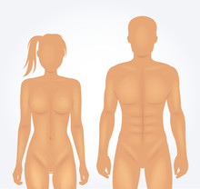 Man And Woman Body Template. Vector Illustration
