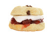 isolated english scone with cream and jam