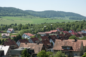 Wall Mural - Krajobraz z domami jednorodzinnymi